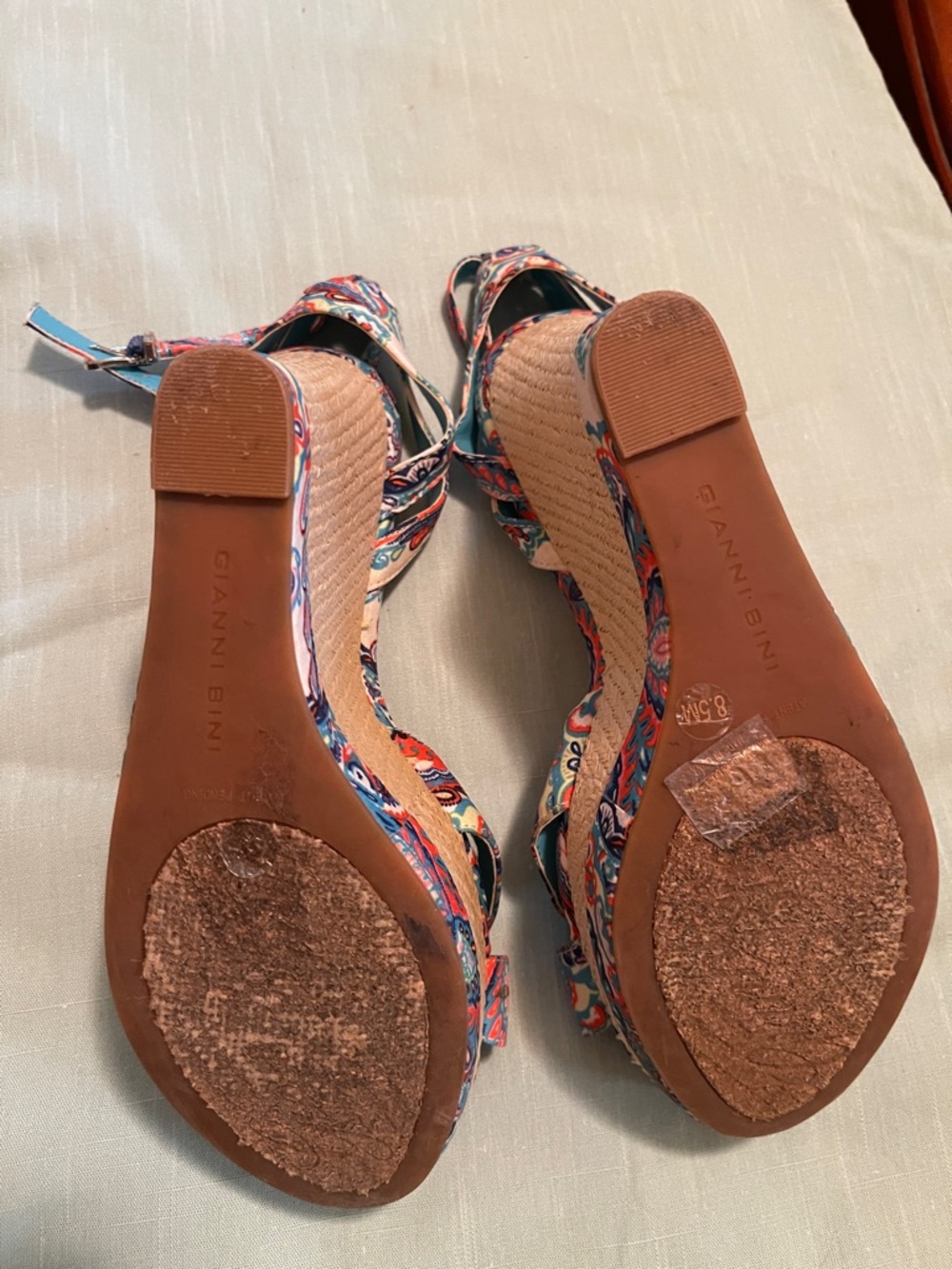 Gianni Bini Multicolor Paisley Strappy Women's Sandals - Picture 3 of 3